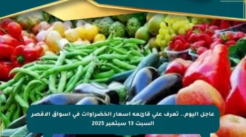 عاجل اليوم.. تعرف على قائمة أسعار الخضراوات في أسواق الأقصر السبت 13 سبتمبر 2025